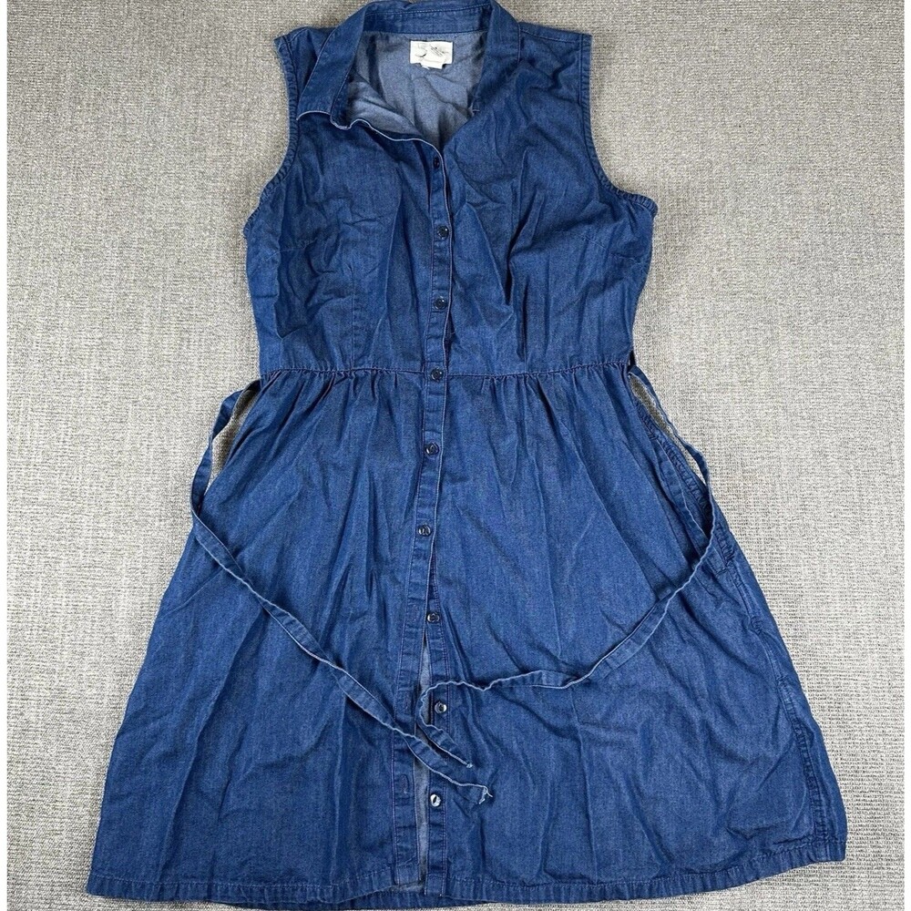 Levi's Blue Sleeveless Denim Button-Front Dress